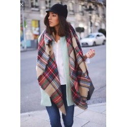 Blanket scarf DELUXE Tartan XXL - Woman