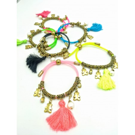 Rubber bracelet with gold...