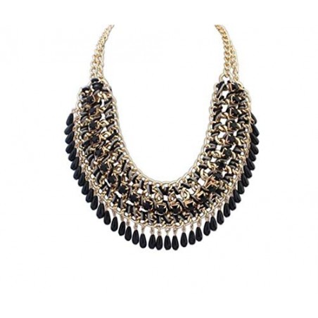 Ethnic Black necklace with...