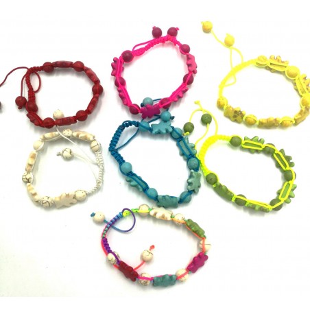 String bracelets with glass...