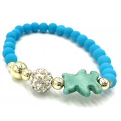 Teddy bracelets with glass and stone beads