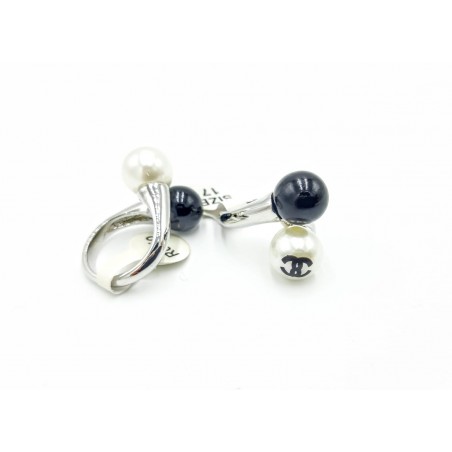 Anello rodio perle e cristallo