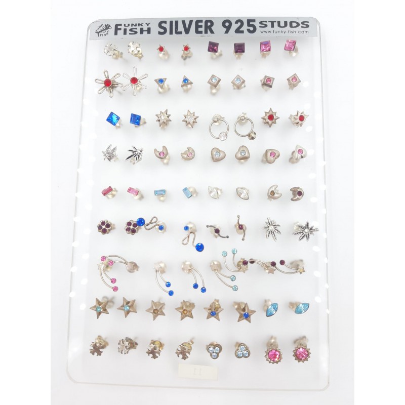 Orecchini in argento 925 con display assortiti