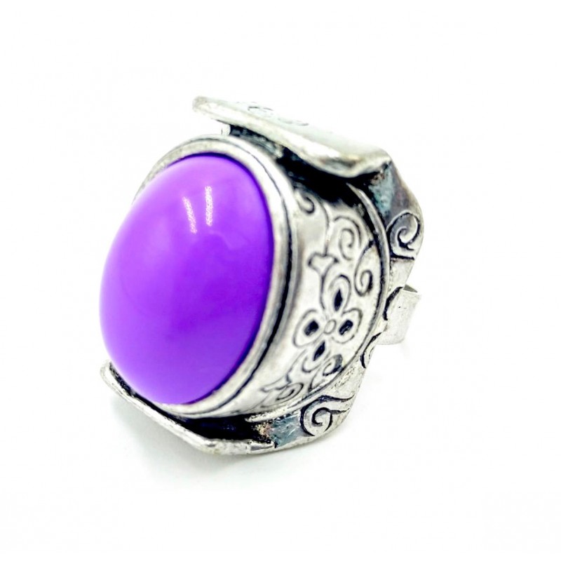 Violet rhodium ring