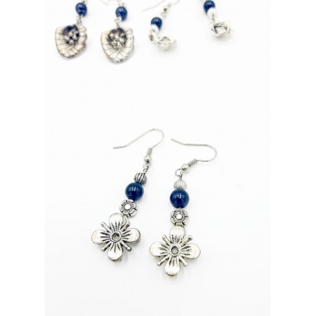 Rhodium flower COOL earrings
