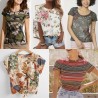 Short-sleeved printed t-shirts and crop tops