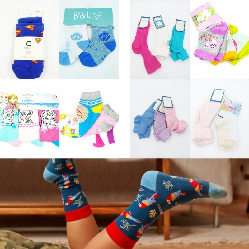 Lotto all'ingrosso di calzini di marca per bambini