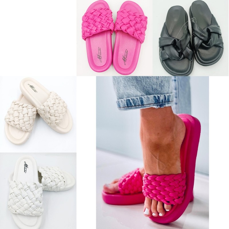Women's braided shovel sandals