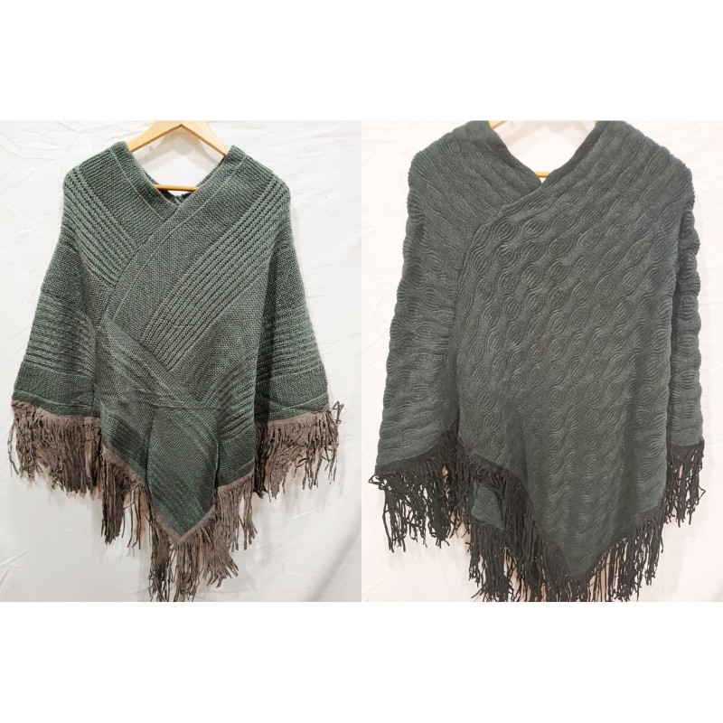Wholesale Women's Ponchos - Lot of Knitted Wool Ponchos