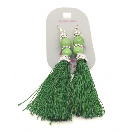Pendientes de flecos y perla