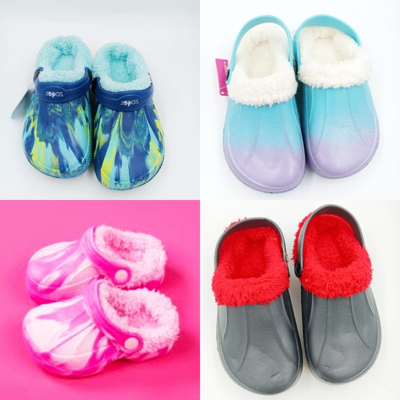 Lot of Crocs type footwear for children | Wholesale winter footwear