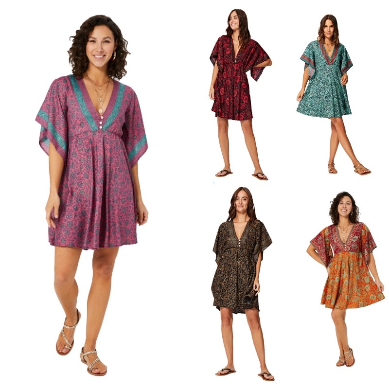 Wholesale Lot of Boho Beach Dresses – Caftan Style