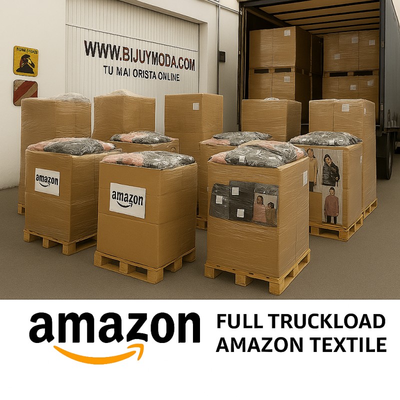Camion Completo Tessile Amazon – 32 Pallet con 25.600 Capi Nuovi