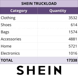 Camion Shein all’ingrosso – Mix abbigliamento, scarpe, casa ed elettronica