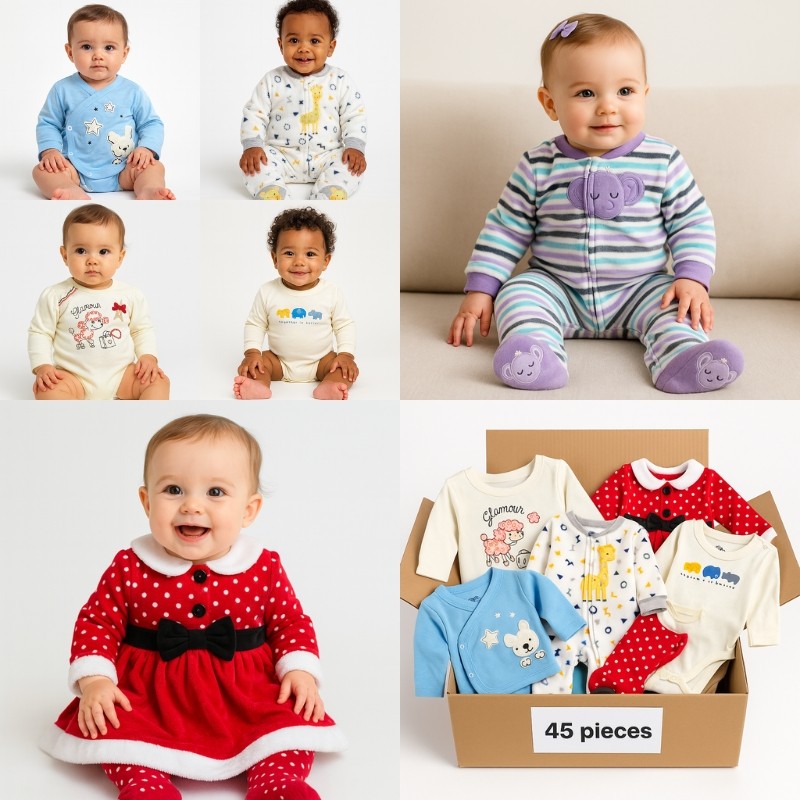 Lote de ropa de bebé nueva de marcas – Bodies, pijamas, conjuntos y más