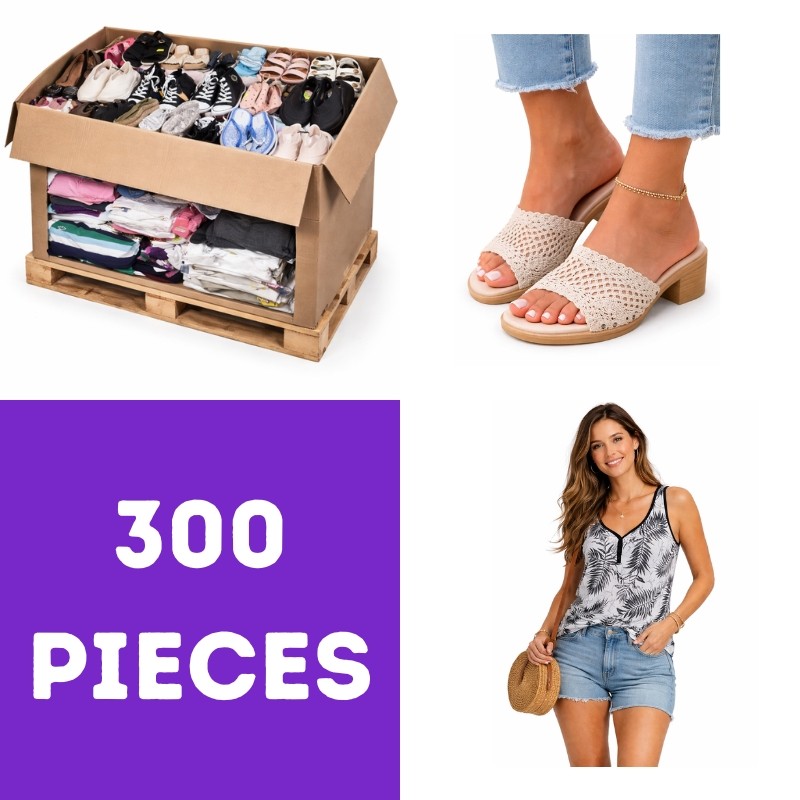 Pallet di Abbigliamento e Calzature da Donna – 300 Pezzi