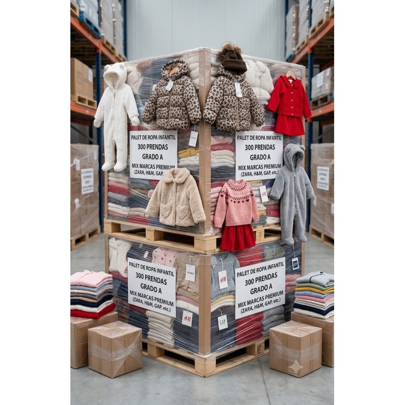 Palet de ropa infantil de invierno multimarca al por mayor