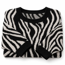BESTSELLER — Black and white patterned knit. Representative image
