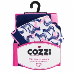 Intimo infantile confezionato: slip con stampa zebre. Foto reale ritoccata