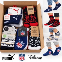 Wholesale assorted socks: box and sock models, representative composition
