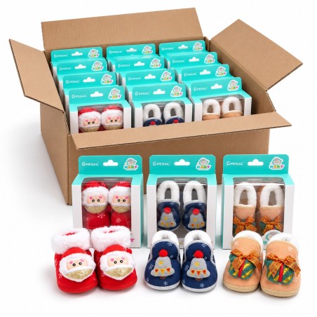 Representative cover: Box of 56 pairs of PESAIL Christmas baby booties