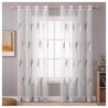 MIULEE Cortinas Salon con Bordado de Hojas Grandes Gris y Blanco 140x245 cm