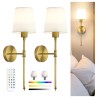 Aplique de Pared Sin Cables Set de 2 con Bombilla Recargable RGB