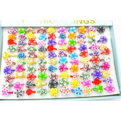 Fimo flowers rings - Pack