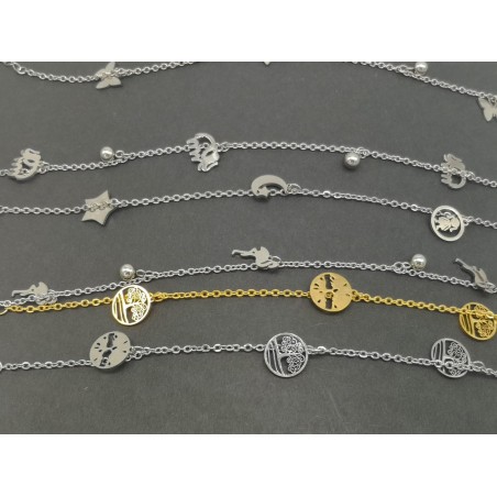 Steel bracelets with charm